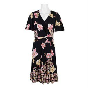 Donna Morgan Floral Flutter Sleeve Faux Wrap Dress, NWT